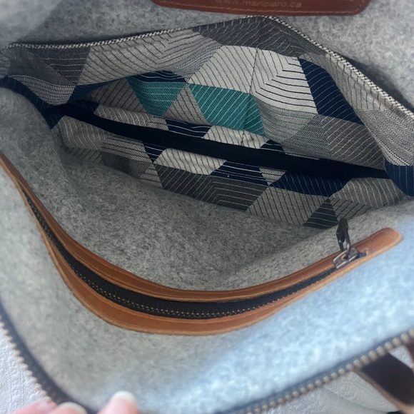 Canadian MARICLARO VIE+ PURSE Leather/canvas Purse Crossbody Bag One Of a Kind - Picture 5 of 6